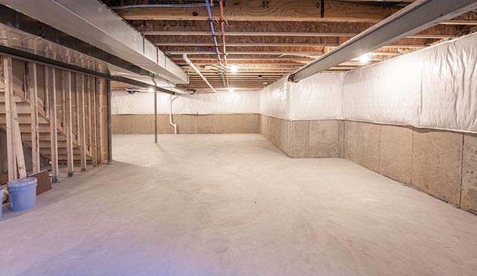 basement has been insulated and basement waterproofing