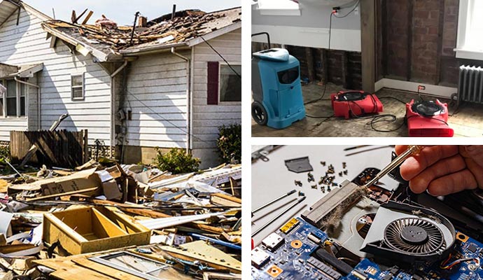A disaster cleanup and restoration plan, including electronic decontamination