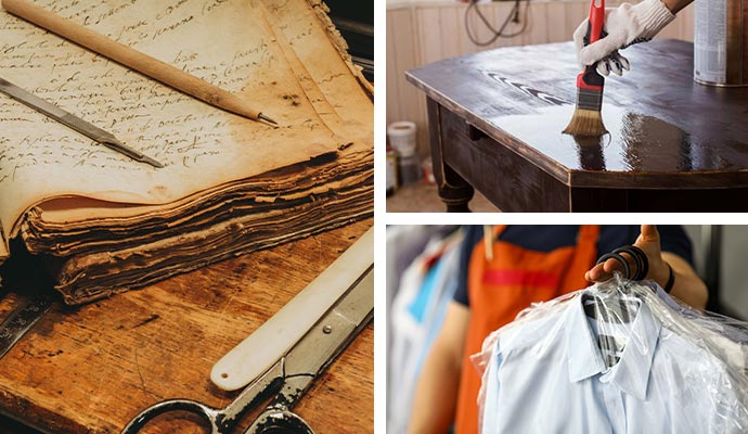 document furniture and clothing restoration