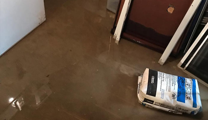 flood damaged floor