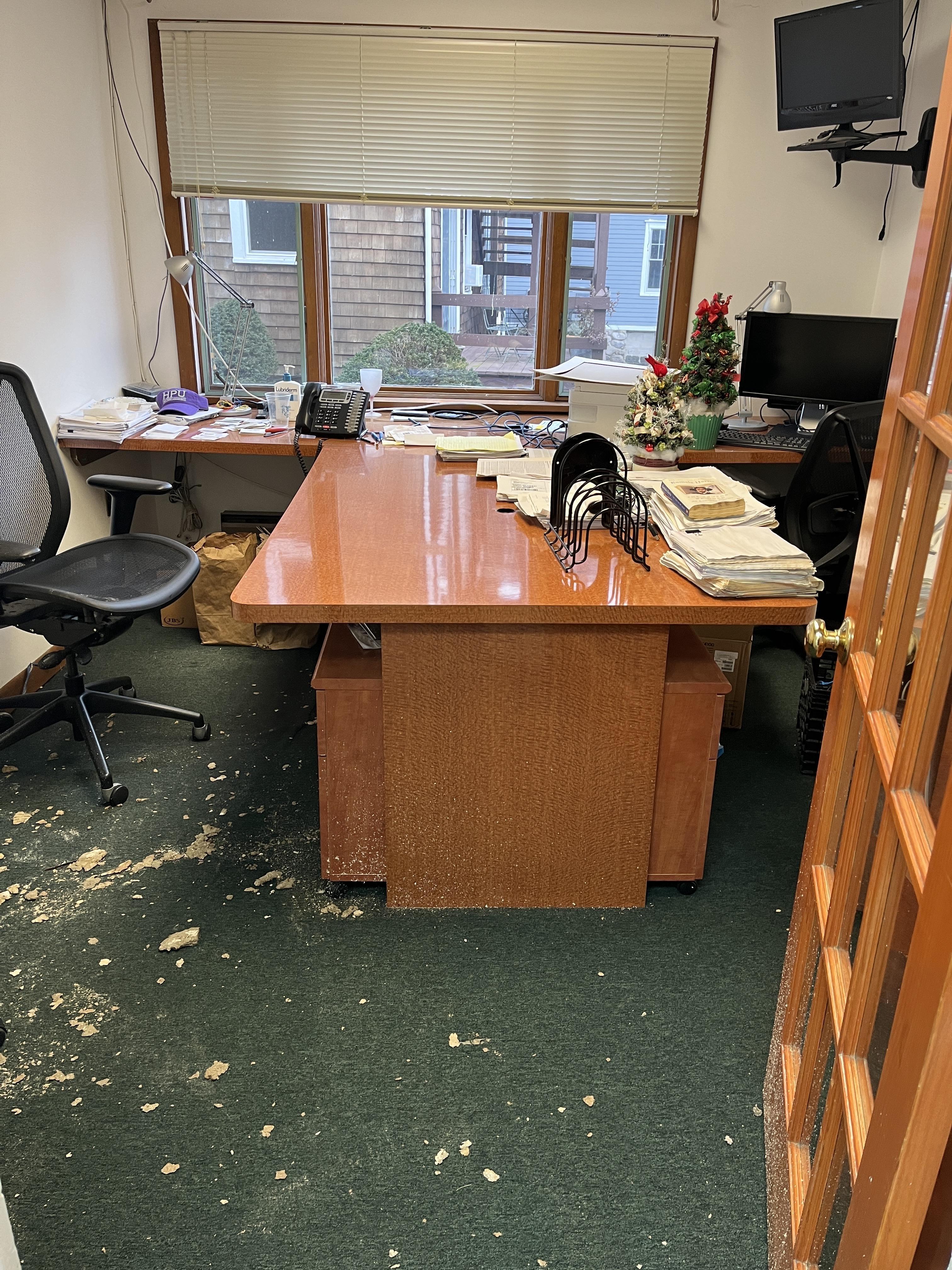 Office with water damage