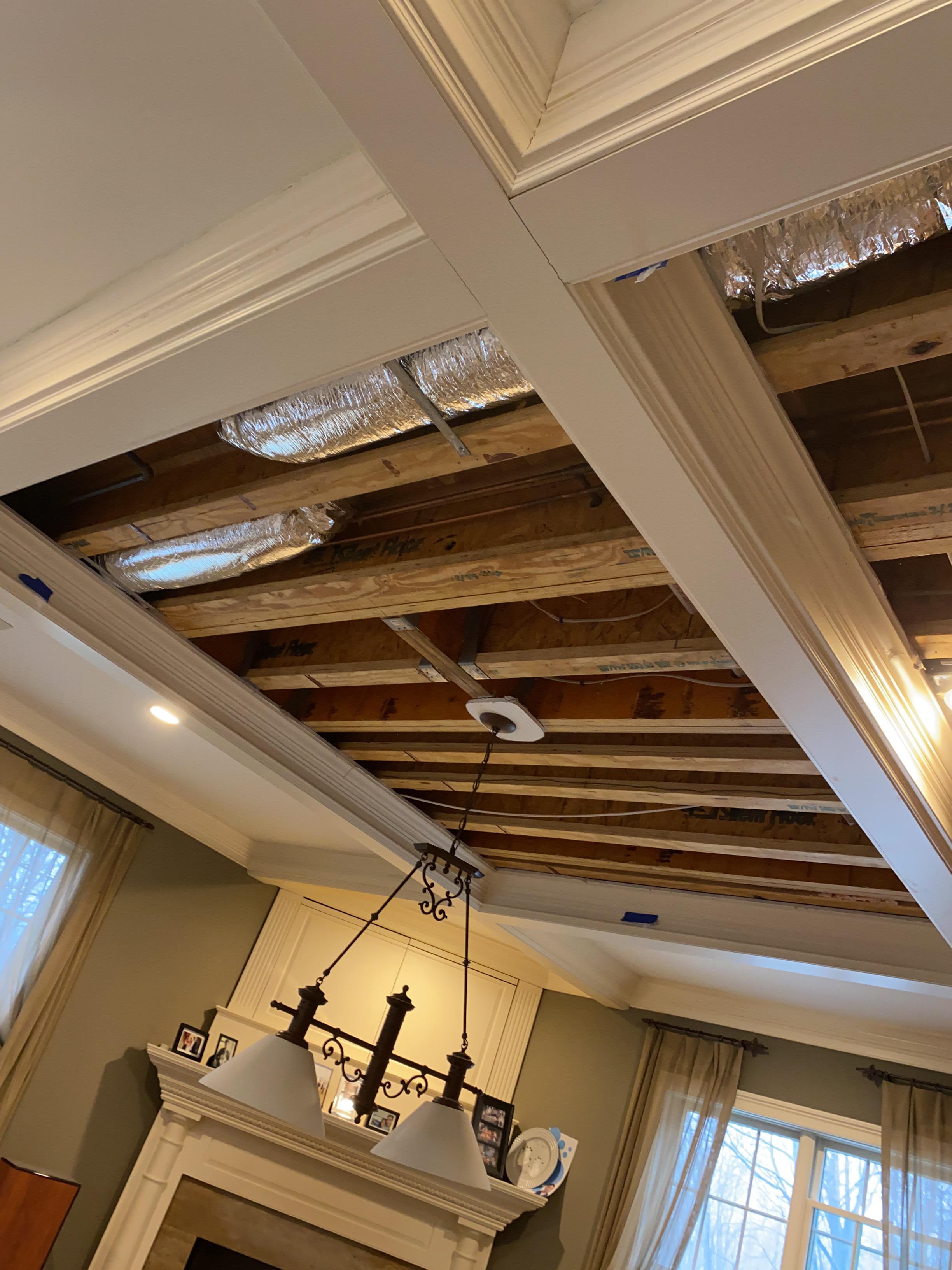 Wet ceiling removed
