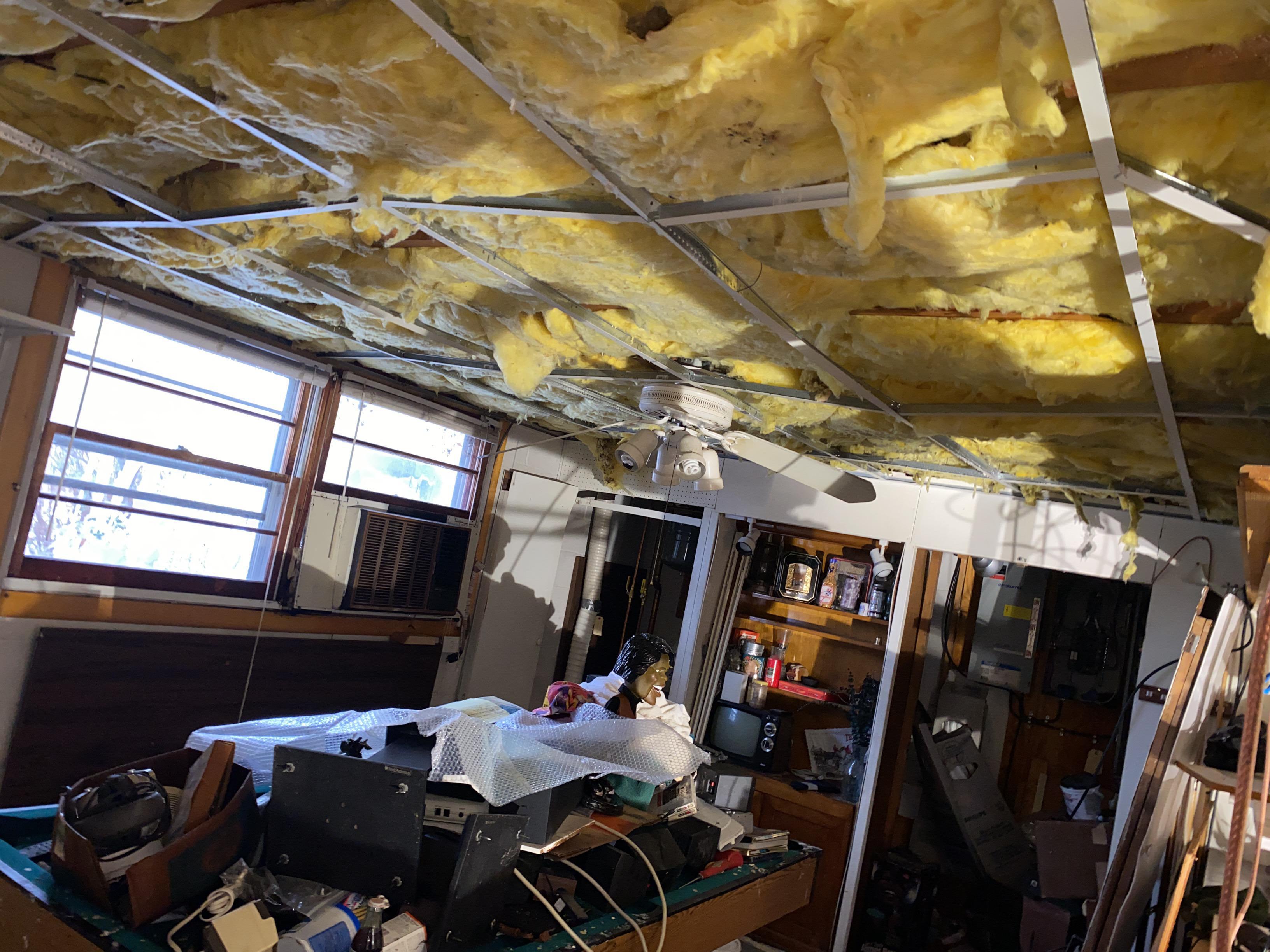 Ceiling tiles removed